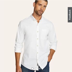 Eddie Bauer Men's Voyager Flex Long-Sleeve Dress Shirt white 3XL NWT in pkg